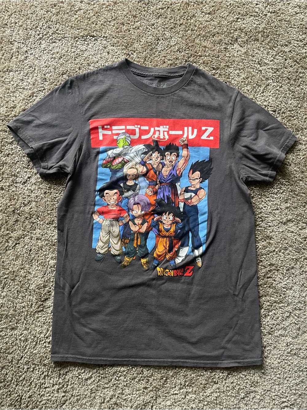Dragon Ball Z Adult Toei Animation Grey Short Sleeve Graphic T-Shirt (Small)